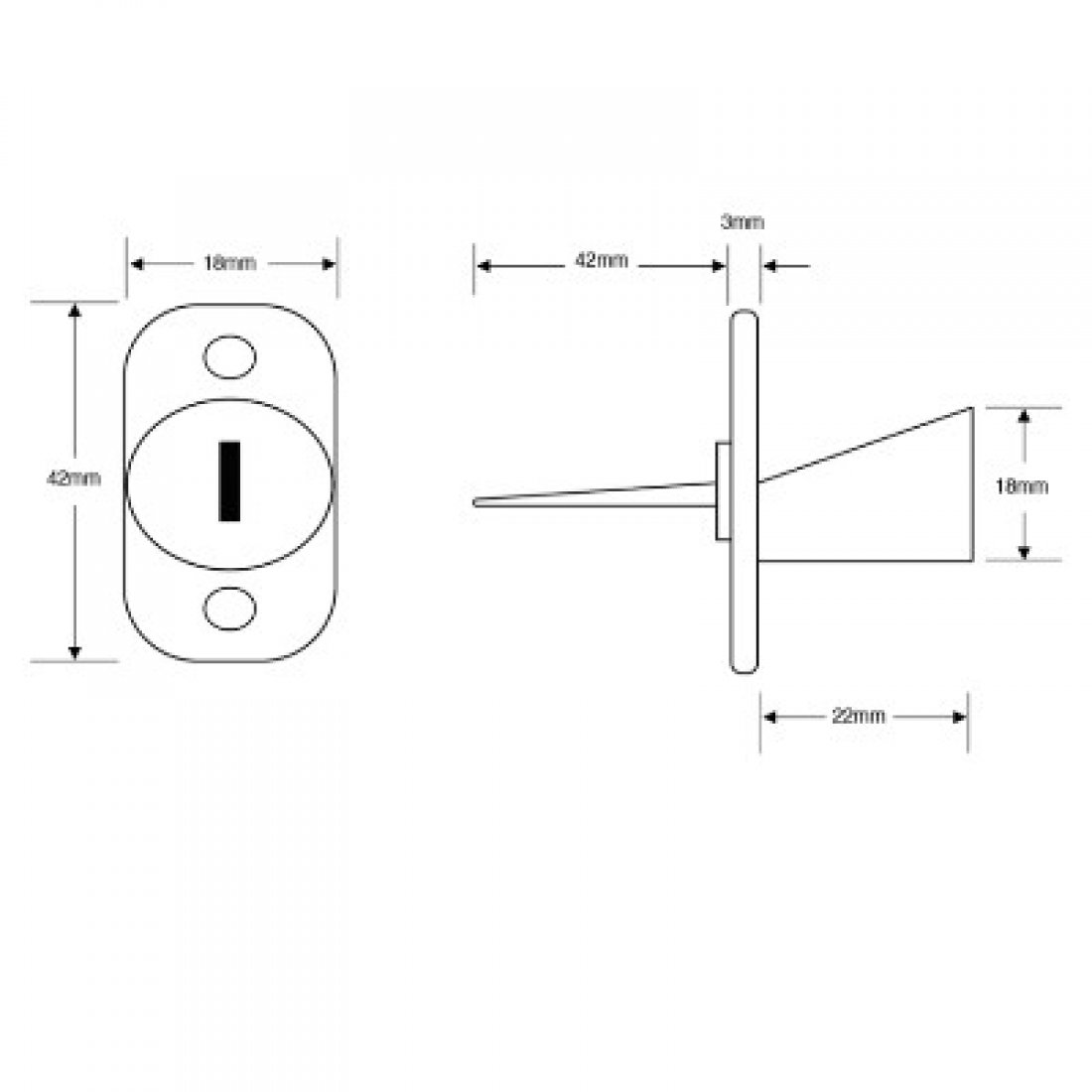 Twin Flange Fix Furniture Pedestal Lock